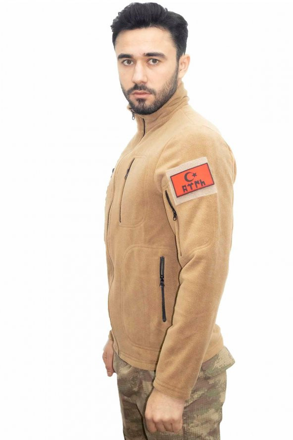 Bej Askeri Taktik Polar Mont - Hırka