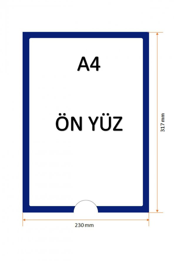 A4 Kısa Kenar Açık Mıknatıslı Koyu Mavi Magnet Çerçeve (10 lu Paket)