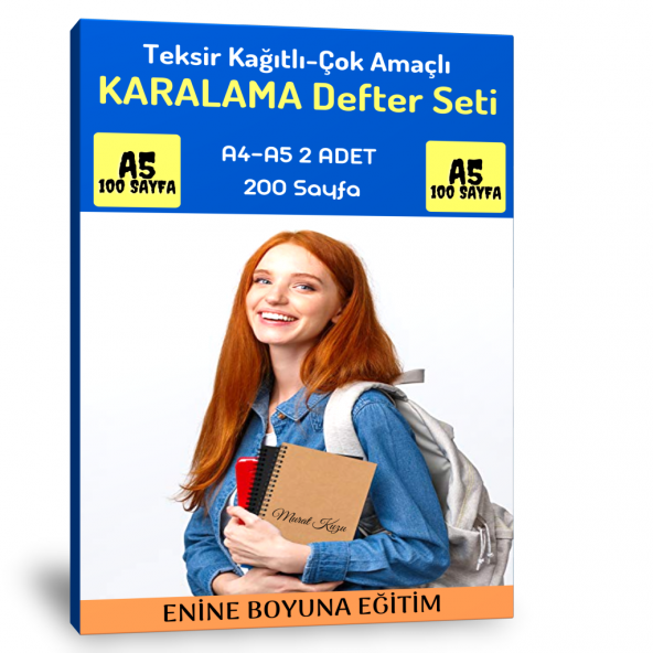 Teksir Kağıtlı Karalama Defter Seti (A4-A5) - 3