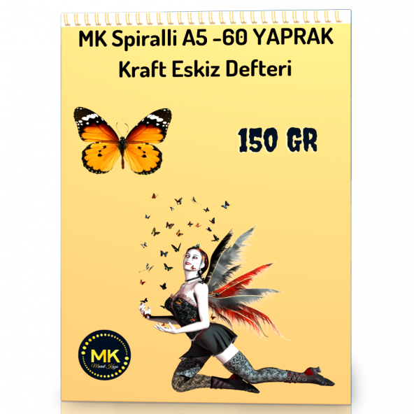 MK Spiralli A5 Kraft Defter 60 Yaprak