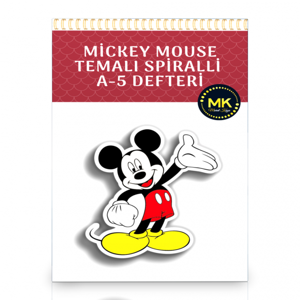Mickey Mouse Temalı A-5 Spiralli Defter