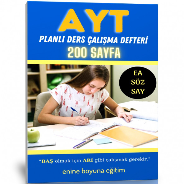 AYT Planlı Ders Çalışma Defteri (200 Sayfa)