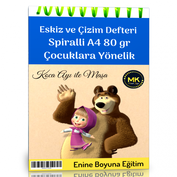 Çocuklar İçin Eskiz ve Çizim Defteri Kraft Spiralli 100 Sayfa A4 80 gr