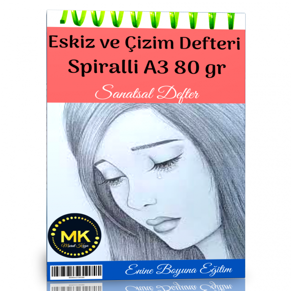 Eskiz ve Çizim Defteri Spiralli 60 Sayfa A3 80gr
