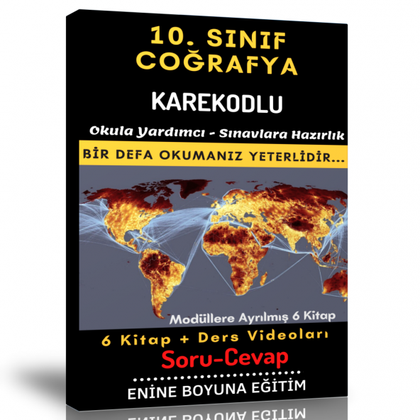 10. Sınıf Coğrafya Enine Boyuna Soru Cevap Seti (6 Modüler Kitap) ürün görseli 1