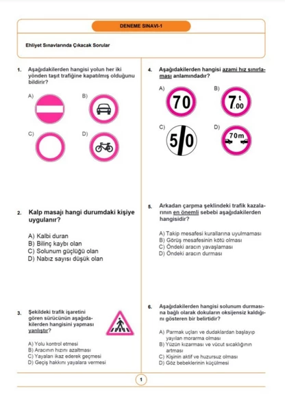 10lu Ehliyet Deneme Yaprak Test - Resim 2