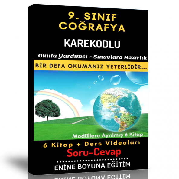 9. Sınıf Enine Boyuna Coğrafya Soru Cevap Seti (6 Modüler Kitap)