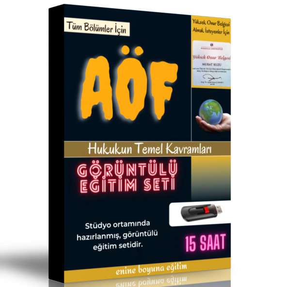 AÖF-Hukukun Temel Kavramları Eğitim Seti 15 Saat Anlatım