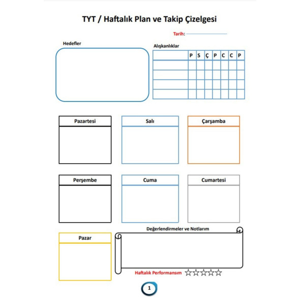 2026 TYT Planlı Ders Çalışma Defteri 200 Sayfa