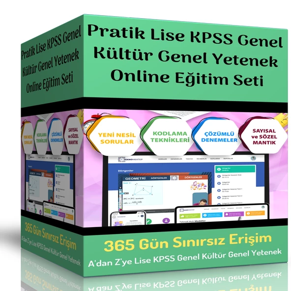 Pratik Lise KPSS Genel Kültür Genel Yetenek Online Eğitim Seti