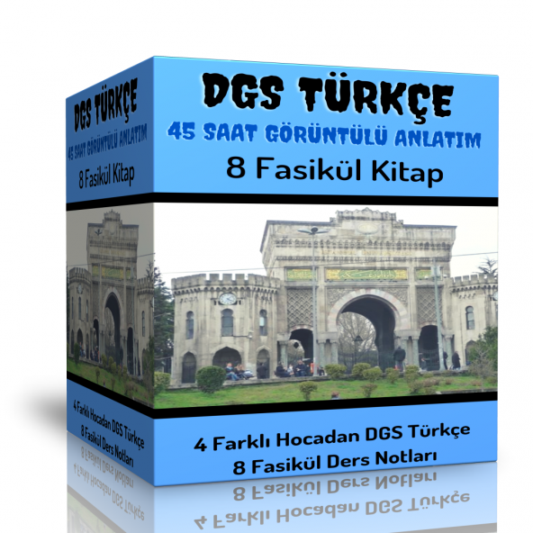 DGS Türkçe Görüntülü Eğitim Seti (45 Saat Anlatım ve 8 Fasikül Kitap)