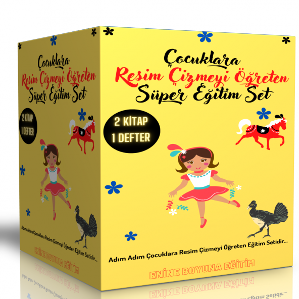 Çocuklara Resim Çizmeyi Öğreten Eğitim Seti (2 Kitap ve Çizim Defteri)
