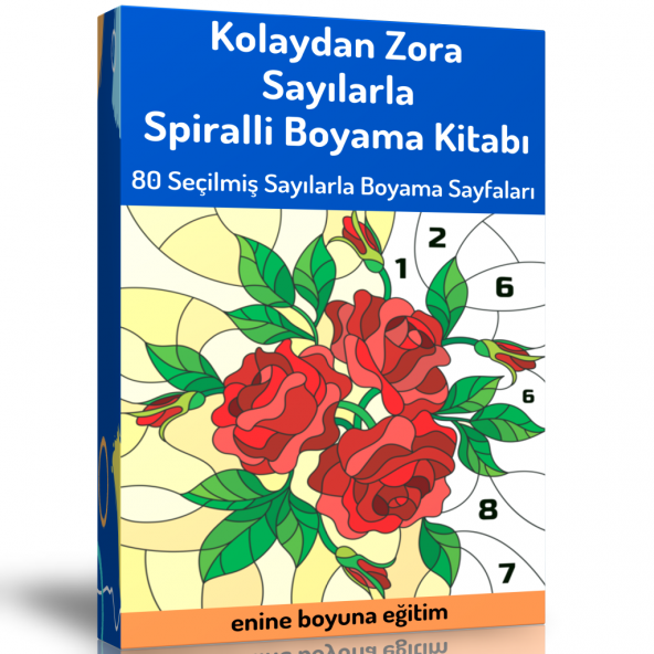 Kolaydan Zora Sayılarla Spiralli Boyama Kitabı