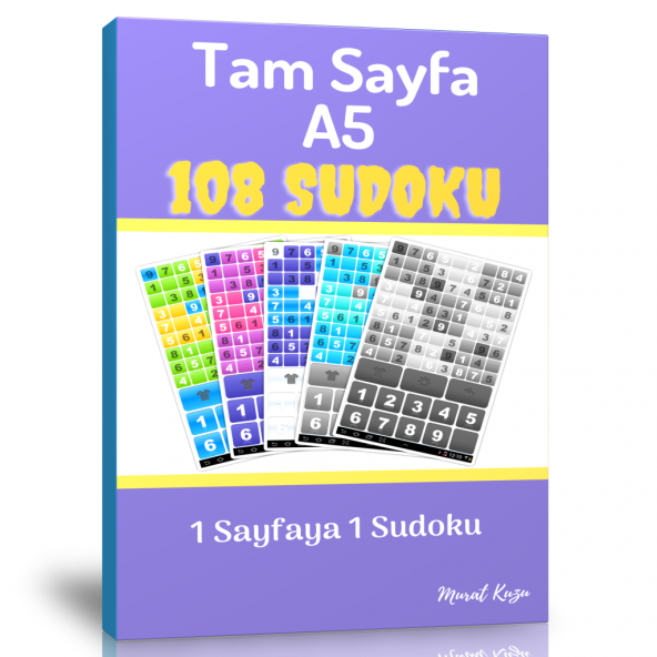Tam Sayfa A5 108 Sudoku Kitabı (Spiralli Kitap)
