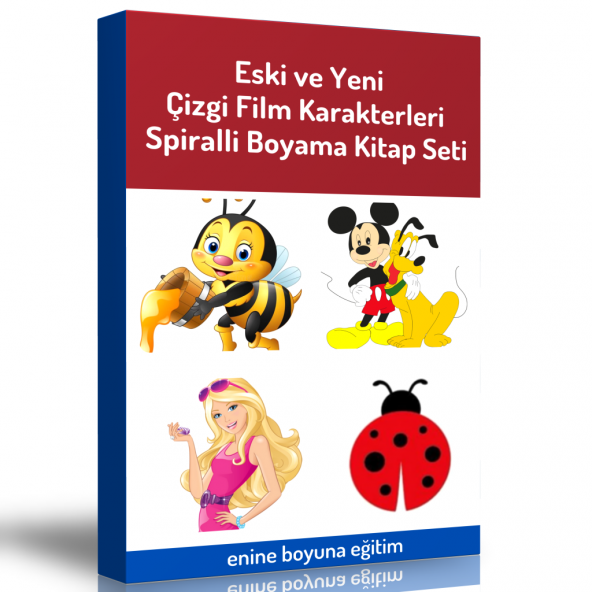 Eski ve Yeni Çizgi Film Karakterleri BOYAMA Kitap Seti ürün görseli 1
