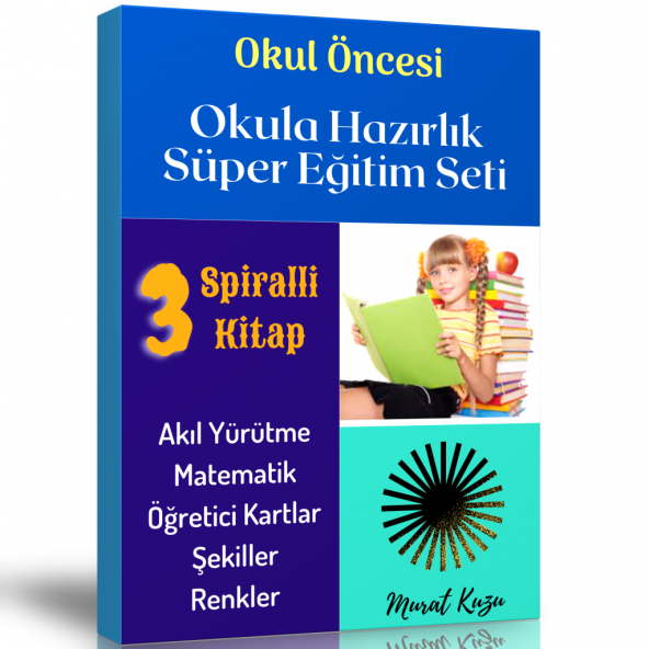 Okul Öncesi Okula SÜPER Hazırlık Eğitim Seti (3 Spiralli Kitap) ürün görseli 1