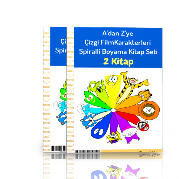 Spiralli Adan Zye Çizgi Film Karakterleri Boyama Kitap Seti (2 Kitap)