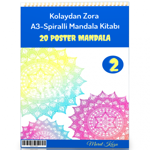 A-3 Spiralli Kolaydan Zora Mandala Kitabı-2 (20 Poster Mandala)
