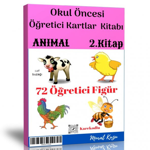 Okul Öncesi Öğretici Kartlar-2 (Animal-Hayvanlar) ürün görseli 1