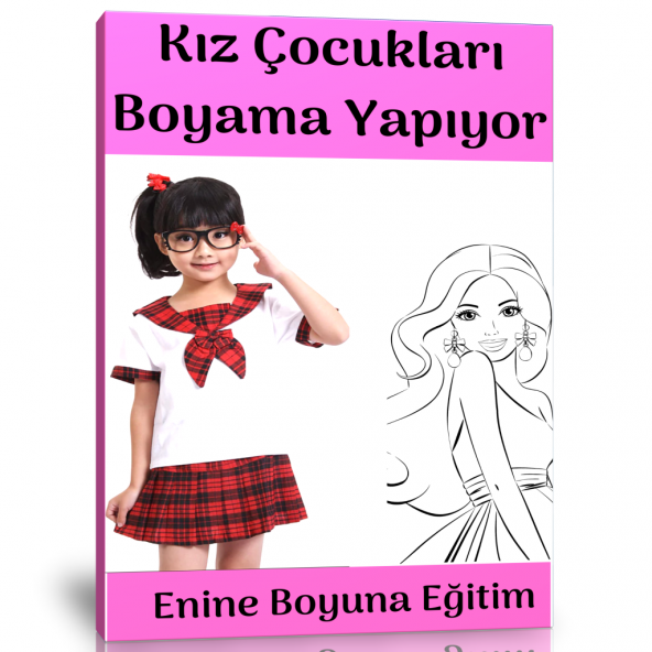 Kız Çocukları Boyama Yapıyor Kitabı