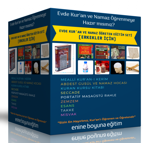 Evde Kuran ve Namaz Öğreten Eğitim Seti Erkekler İçin