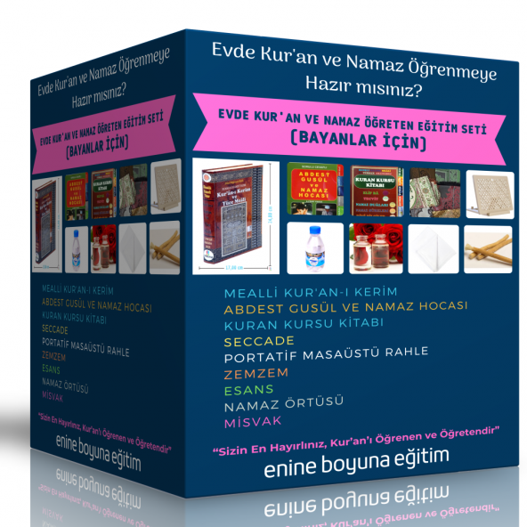 Evde Kuran ve Namaz Öğreten Eğitim Seti Bayanlar İçin