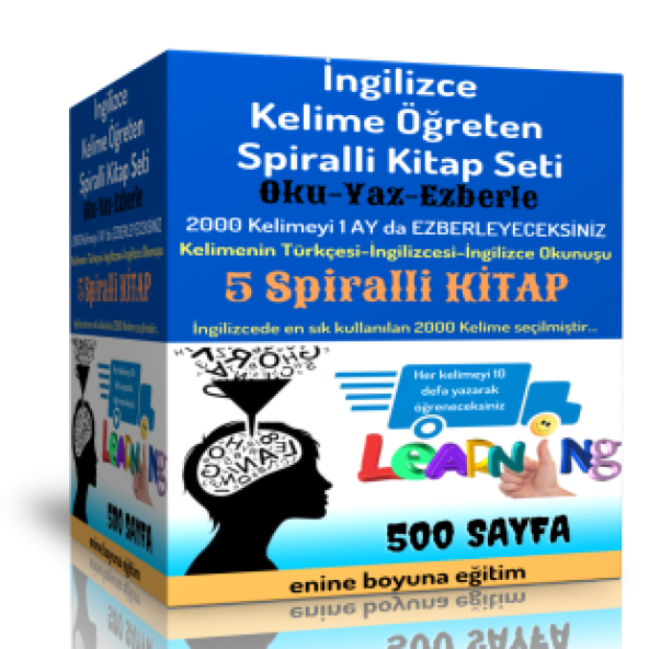 İngilizce Kelime Öğreten Spiralli Kitap Seti (5 Süper Kitap)
