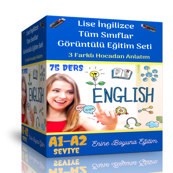 Lise İngilizce Tüm Sınıflar Görüntülü Eğitim Seti (75 Ders Videosu)