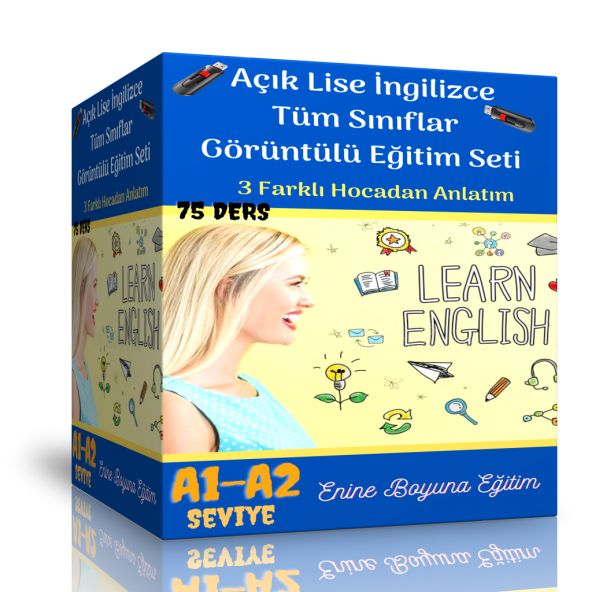 Açık Lise İngilizce Tüm Sınıflar Görüntülü Eğitim Seti (75 Ders Videosu)