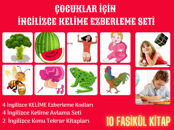 Çocuklar İçin İngilizce Kelime Ezberleme Seti (10 Fasikül Kitap) - 2