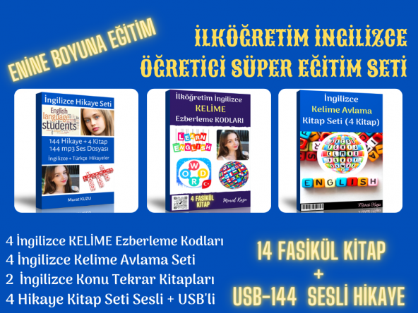 İlköğretim İngilizce Öğreten Süper Eğitim Seti (14 Kitap 144 Sesli Hikaye USB) - 2