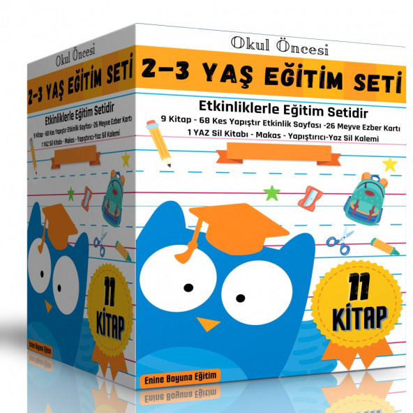 Okul Öncesi 2-3 Yaş Eğitim Seti  9 Kitap + 2 Etkinlik Seti