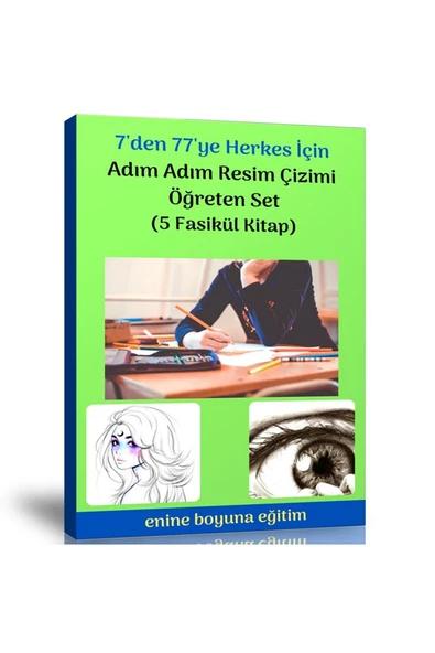 7 Den 77 Ye Herkes Için Adım Adım Resim Çizimi Öğreten Kitap Seti (5 Fasikül Kitap)