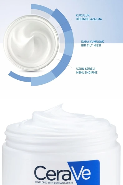 CERAVE Nemlendici Krem Kuru Ciltler Seramid ve Hyalüronik Asit İçerikli Yüz Vücut 340gr 3337875597227 - 5
