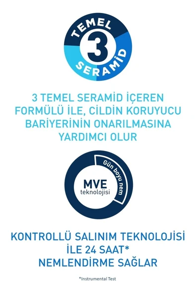CERAVE Nemlendici Krem Kuru Ciltler Seramid ve Hyalüronik Asit İçerikli Yüz Vücut 340gr 3337875597227 - 8