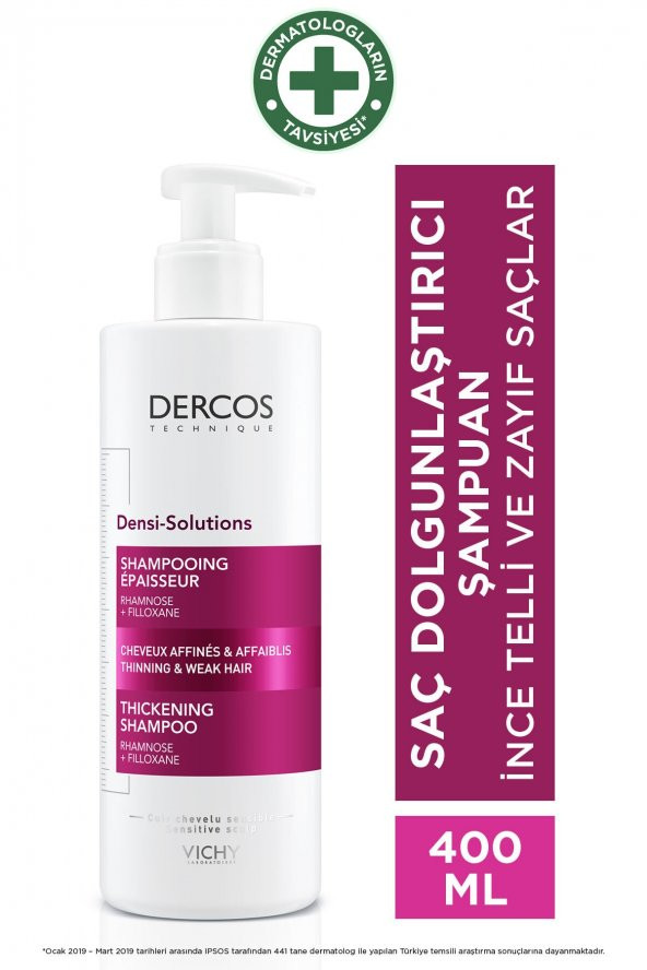 VICHY Dercos Densi-Solutions Saç Dolgunlaştırıcı ve Yoğunlaştırıcı Şampuan 400 ml 3337875700528