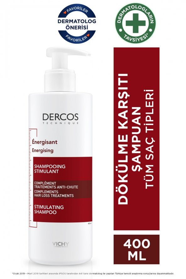VICHY Dercos Energisant Saç Dökülmesi Karşıtı Şampuan 400 ml 3337871322243