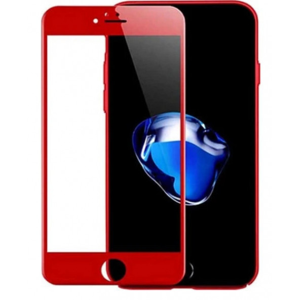 Apple İphone 7-8 Kırmızı Ekranı Tam Kaplayan 5D Cam Ekran Koruyucu - Resim 2