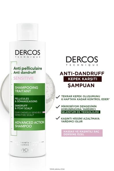 VICHY Dercos Anti-Dandruff Kepek Karşıtı Şampuan Hassas ve Kaşıntılı Derisi 200 ml 3337871323394 - 3
