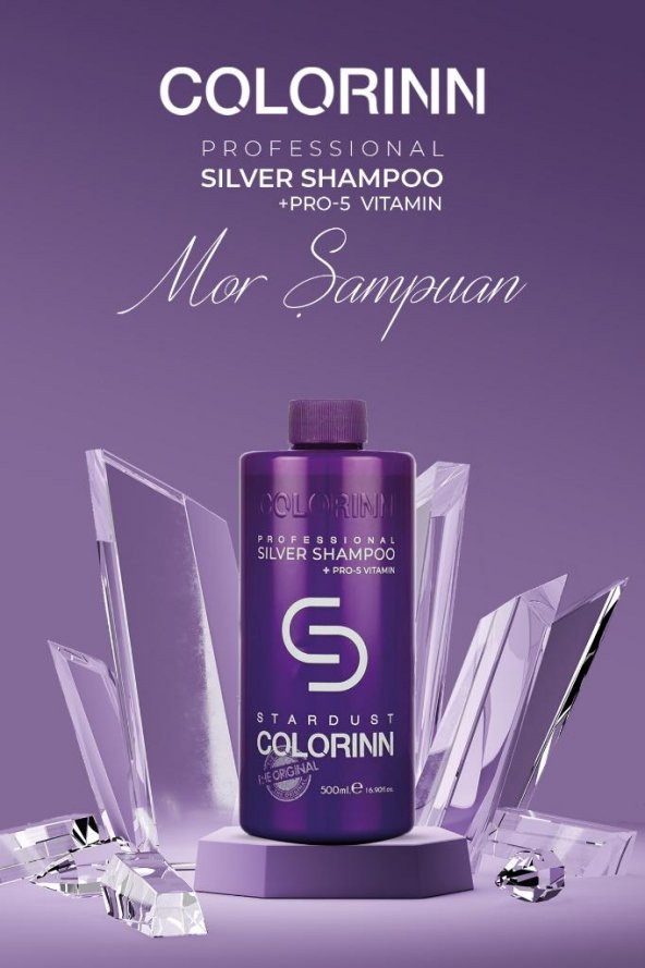 Colorinn Stardust Silver Mor Şampuan 500 ML - 1