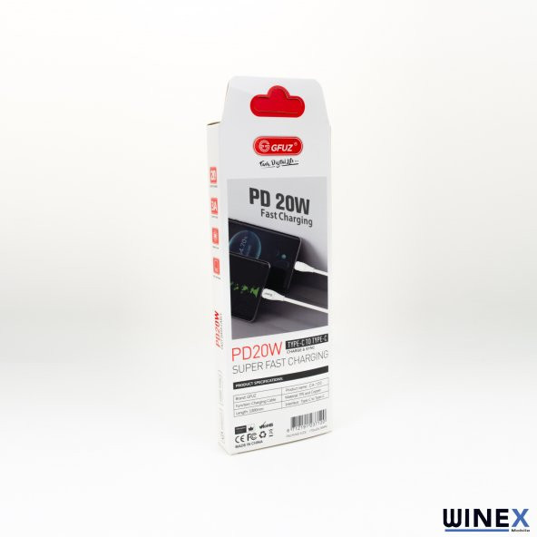 Winex CA120 PD20W 3A Type-C to Type-C Data ve Hızlı Şarj Kablosu Beyaz - 5