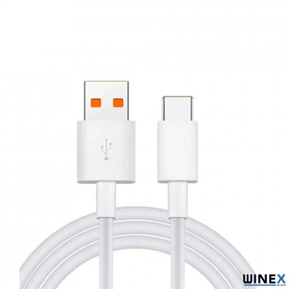 Winex 6A 100W UsbA to Type-C Hızlı Data ve Şarj Kablosu Beyaz - 4