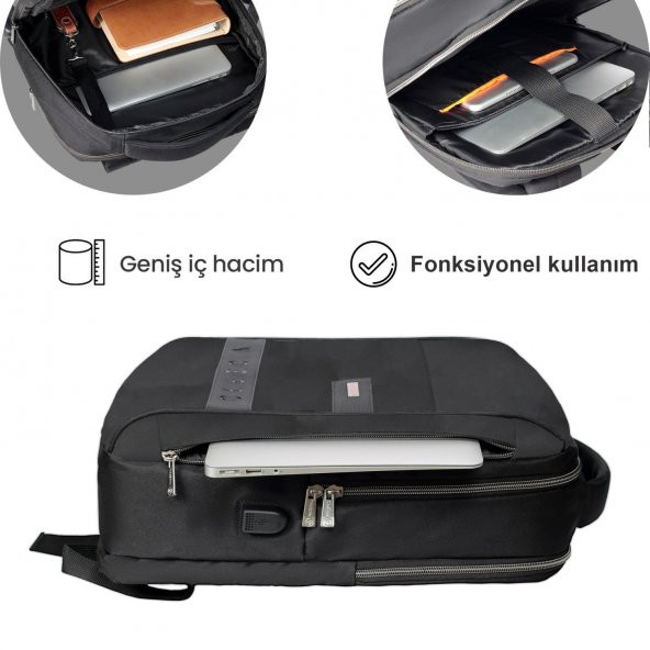 NPO Prestige 16" Smart Notebook Sırt Çantası-Siyah - 3
