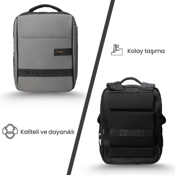 NPO Prestige 16" Smart Notebook Sırt Çantası-Gri - 4