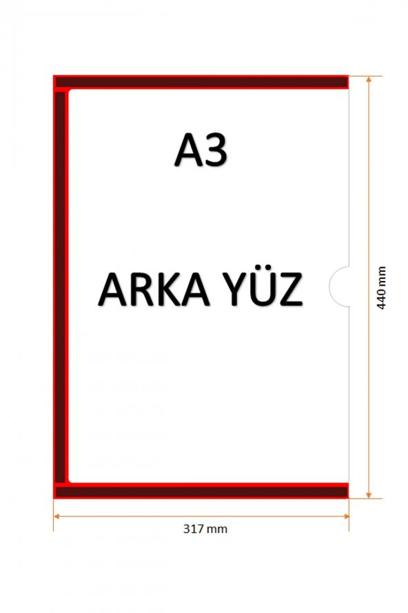 A3 Uzun Kenar Açık Kırmızı Mıknatıslı Magnet Çerçeve - 2
