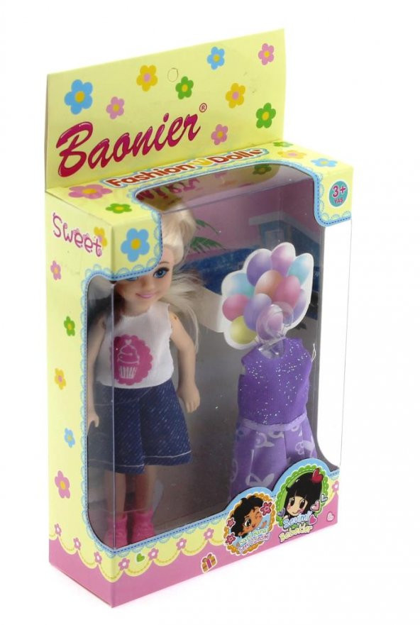 Baonier Mor Yedek Elbiseli Bebeğim - 2