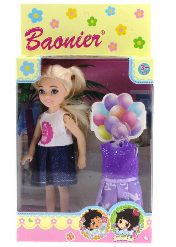 Baonier Mor Yedek Elbiseli Bebeğim - 3