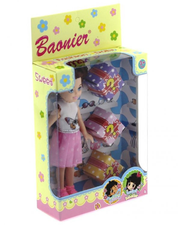 Baonier Beyaz Kelebek Elbiseli Sürpriz Paket Bebek - 2