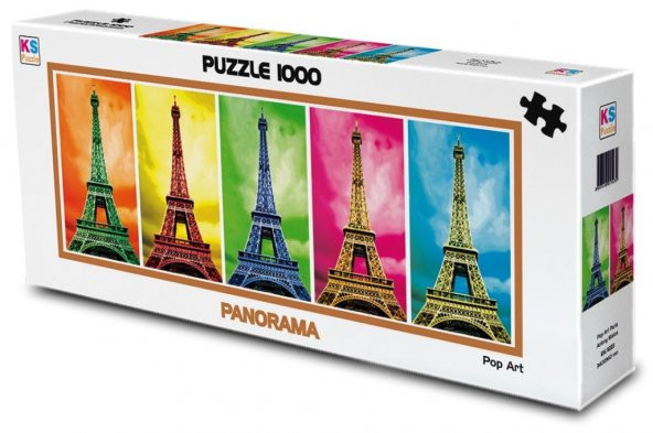 KS Puzzle 1000 Parça Panoramik Pop Art Eyfel Kulesi