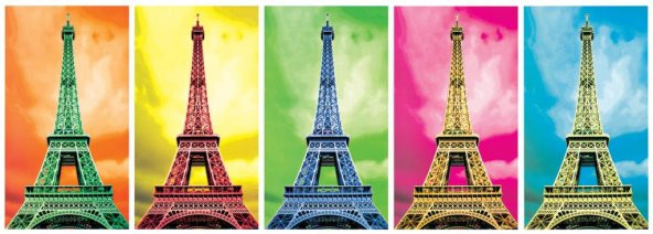 KS Puzzle 1000 Parça Panoramik Pop Art Eyfel Kulesi - 2